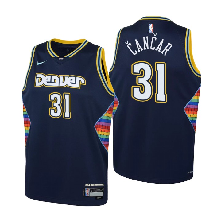 Denver Nuggets #31 Vlatko Cancar Youth Nike Navy 2021/22 Swingman Jersey - City Edition