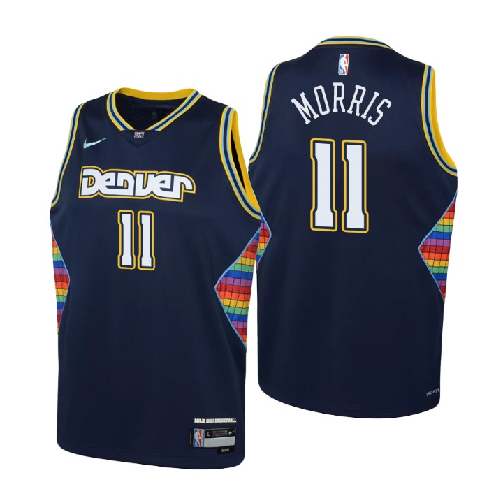 Denver Nuggets #11 Monte Morris Youth Nike Navy 2021/22 Swingman Jersey - City Edition