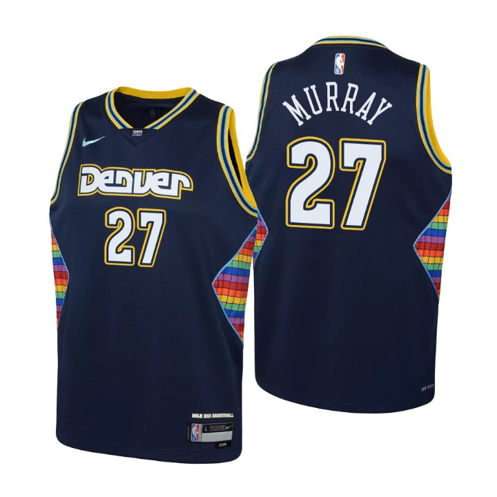 Denver Nuggets #27 Jamal Murray Youth Nike Navy 2021/22 Swingman Jersey - City Edition