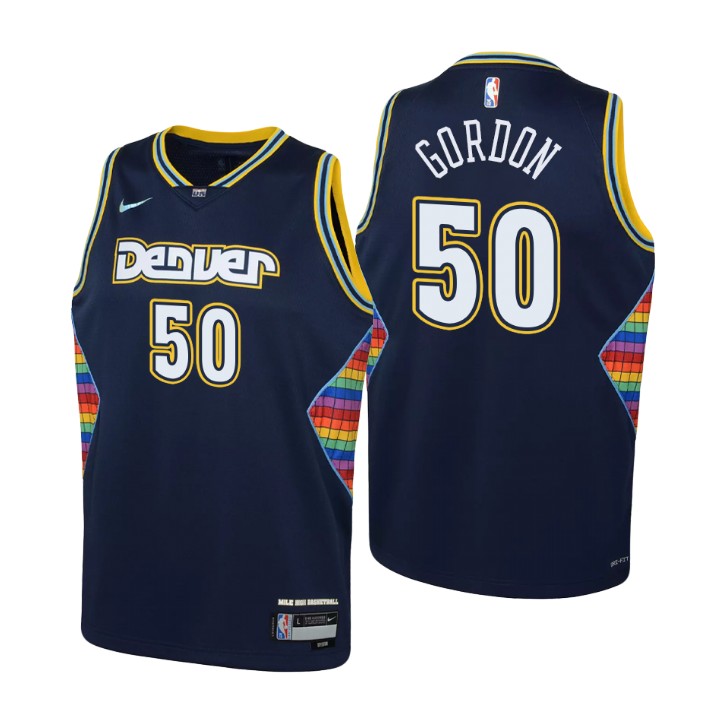 Denver Nuggets #50 Aaron Gordon Youth Nike Navy 2021/22 Swingman Jersey - City Edition