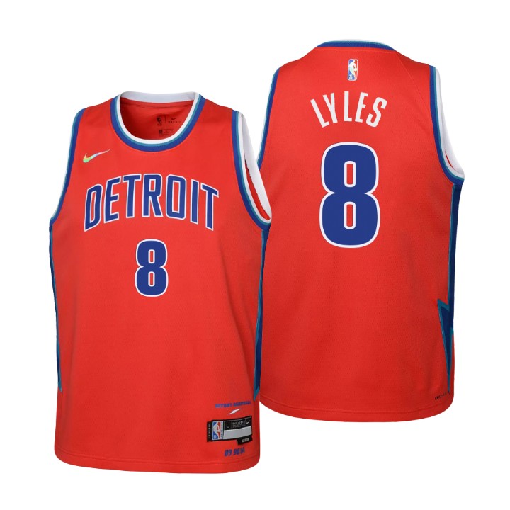 Detroit Pistons #8 Trey Lyles Youth Nike Red 2021/22 Swingman Jersey - City Edition