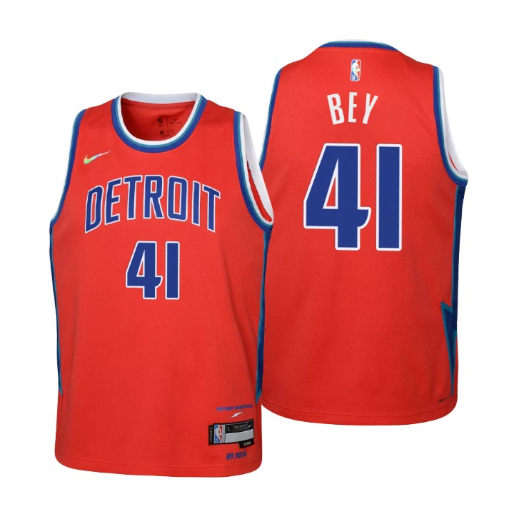 Detroit Pistons #41 Saddiq Bey Youth Nike Red 2021/22 Swingman Jersey - City Edition