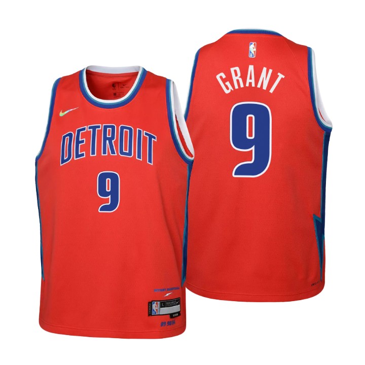 Detroit Pistons #9 Jerami Grant Youth Nike Red 2021/22 Swingman Jersey - City Edition