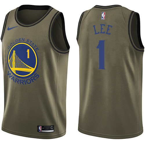 Nike Warriors #1 Damion Lee Green Salute to Service Youth NBA Swingman Jersey