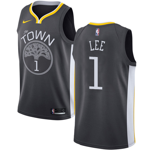 Nike Warriors #1 Damion Lee Black Youth NBA Swingman Statement Edition Jersey