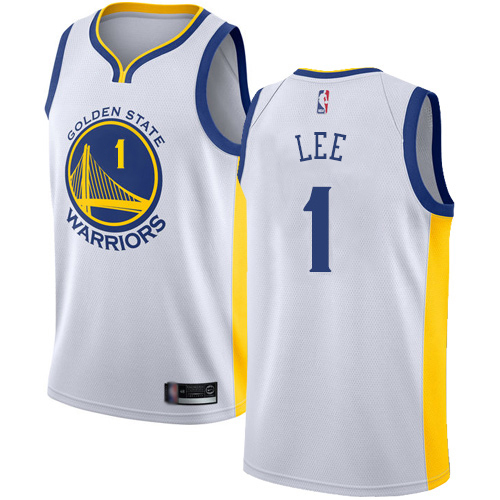 Nike Warriors #1 Damion Lee White Youth NBA Swingman Association Edition Jersey