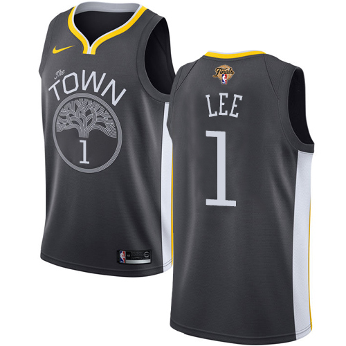 Nike Warriors #1 Damion Lee Black Youth 2022 NBA Finals Swingman Statement Edition Jersey