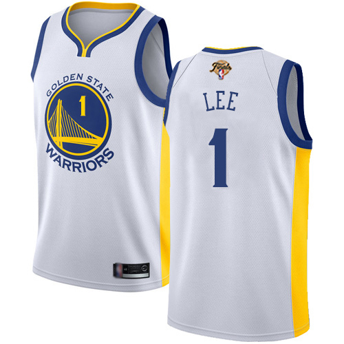 Nike Warriors #1 Damion Lee White Youth 2022 NBA Finals Swingman Association Edition Jersey