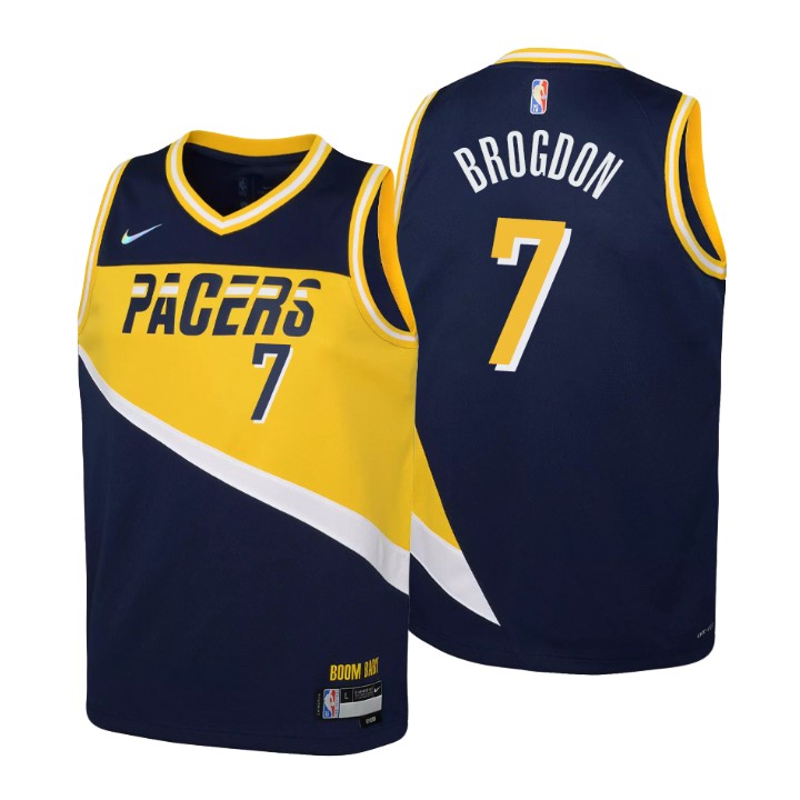 Indiana Pacers #7 Malcolm Brogdon Youth Nike Navy 2021/22 Swingman Jersey - City Edition