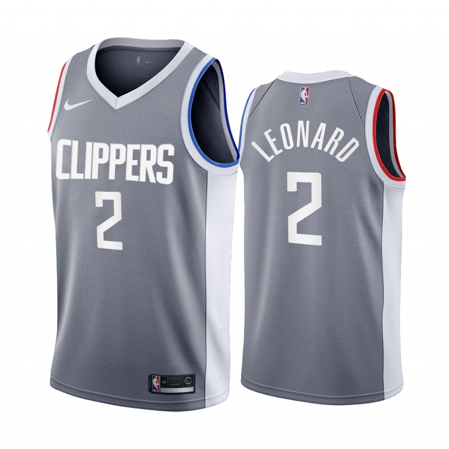 Los Angeles Clippers #2 Kawhi Leonard Gray Youth NBA Swingman 2020-21 Earned Edition Jersey