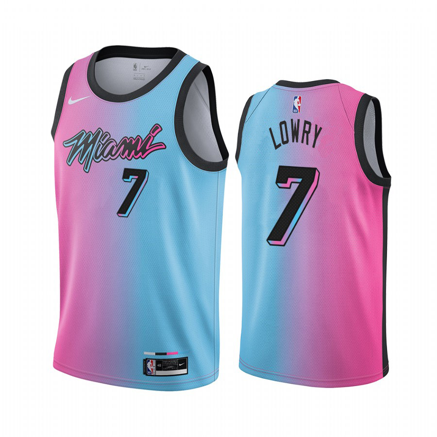 Nike Heat #7 Kyle Lowry Youth Blue Pink NBA Swingman 2020-21 City Edition Jersey