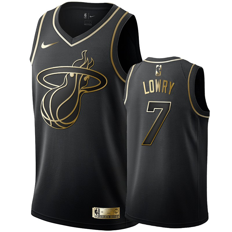 Nike Heat #7 Kyle Lowry Youth Black Golden Edition Swingman NBA Jersey