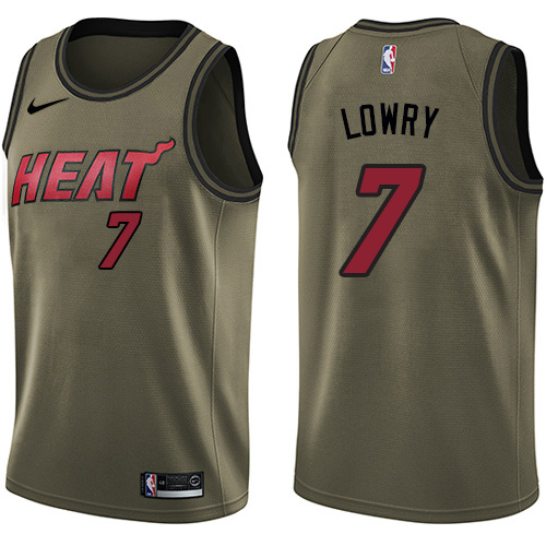 Nike Heat #7 Kyle Lowry Youth Green Salute to Service NBA Swingman Jersey