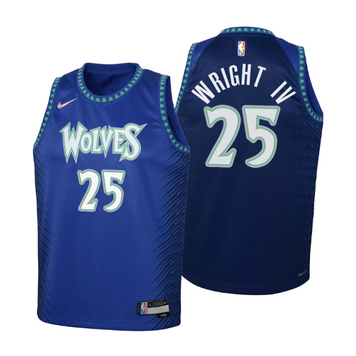 Minnesota Timberwolves #25 McKinley Wright IV Youth Nike Blue 2021/22 Swingman Jersey - City Edition