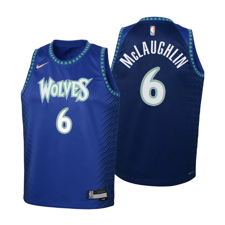 Minnesota Timberwolves #6 Jordan Mclaughlin Youth Nike Blue 2021/22 Swingman Jersey - City Edition