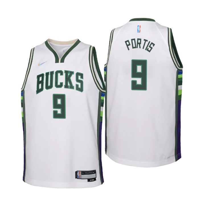 Milwaukee Bucks #9 Bobby Portis Youth Nike White 2021/22 Swingman Jersey - City Edition