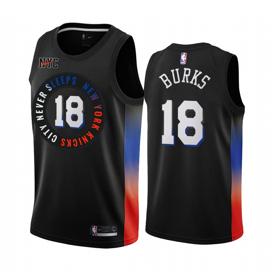 Nike Knicks #18 Alec Burks Black Youth NBA Swingman 2020-21 City Edition Jersey