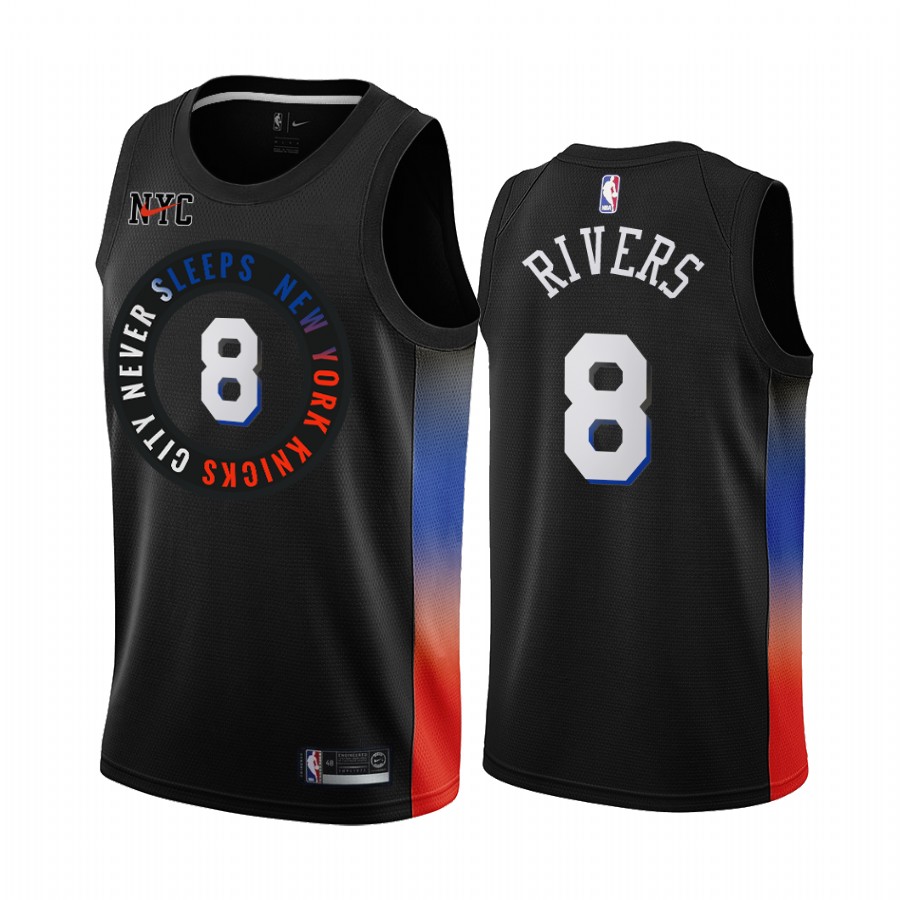 Nike Knicks #8 Austin Rivers Black Youth NBA Swingman 2020-21 City Edition Jersey