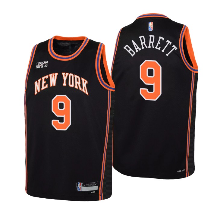 New York Knicks #9 R.J. Barrett Youth Nike Black 2021/22 Swingman Jersey - City Edition