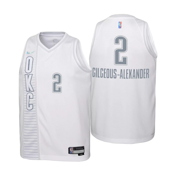 Oklahoma City Thunder #2 Shai Gilgeous-Alexander Youth Nike White 2021/22 Swingman Jersey - City Edition