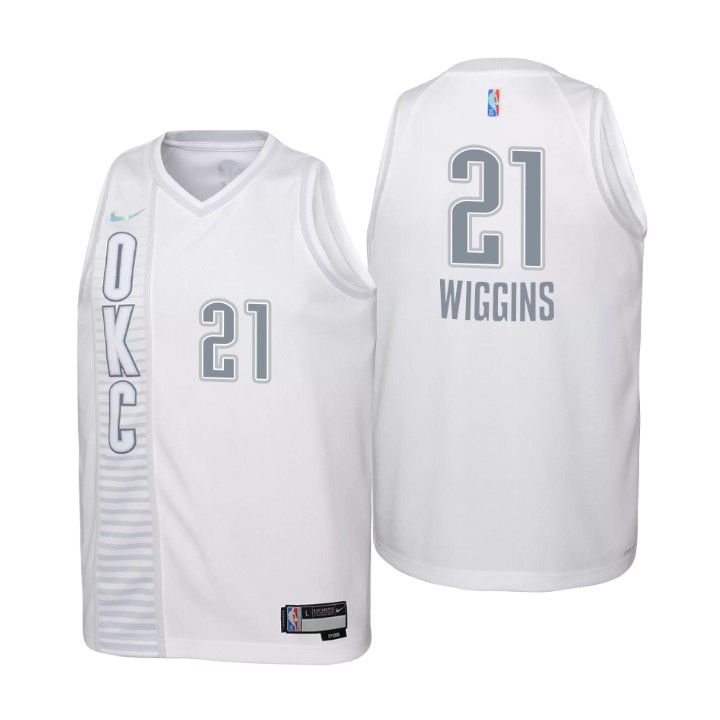 Oklahoma City Thunder #21 Aaron Wiggins Youth Nike White 2021/22 Swingman Jersey - City Edition