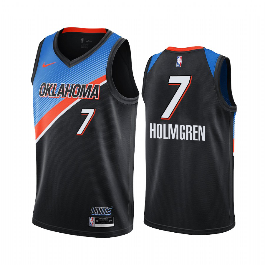 Nike Thunder #7 Chet Holmgren Black Youth NBA Swingman 2020-21 City Edition Jersey