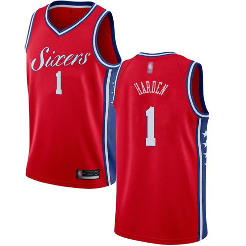 Nike 76ers #1 James Harden Red Youth NBA Swingman Statement Edition Jersey