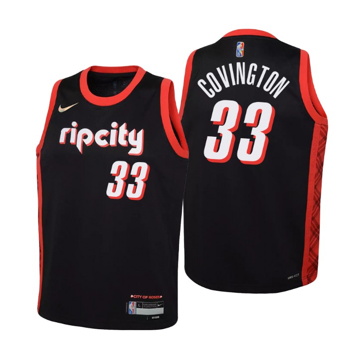 Portland Trail Blazers #33 Robert Covington Youth Nike Black 2021/22 Swingman Jersey - City Edition