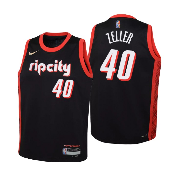 Portland Trail Blazers #40 Cody Zeller Youth Nike Black 2021/22 Swingman Jersey - City Edition