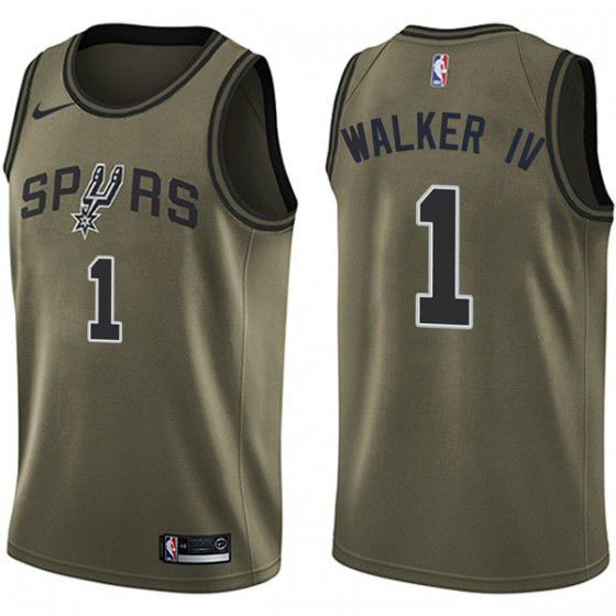 Nike Spurs #1 Lonnie Walker IV Green Youth NBA Swingman Salute to Service Jersey