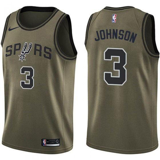 Nike Spurs #3 Keldon Johnson Green Youth NBA Swingman Salute to Service Jersey