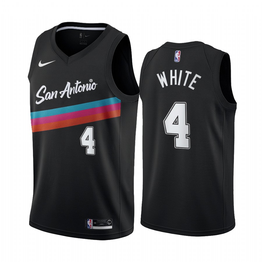 Nike Spurs #4 Derrick White Black Youth NBA Swingman 2020-21 City Edition Jersey