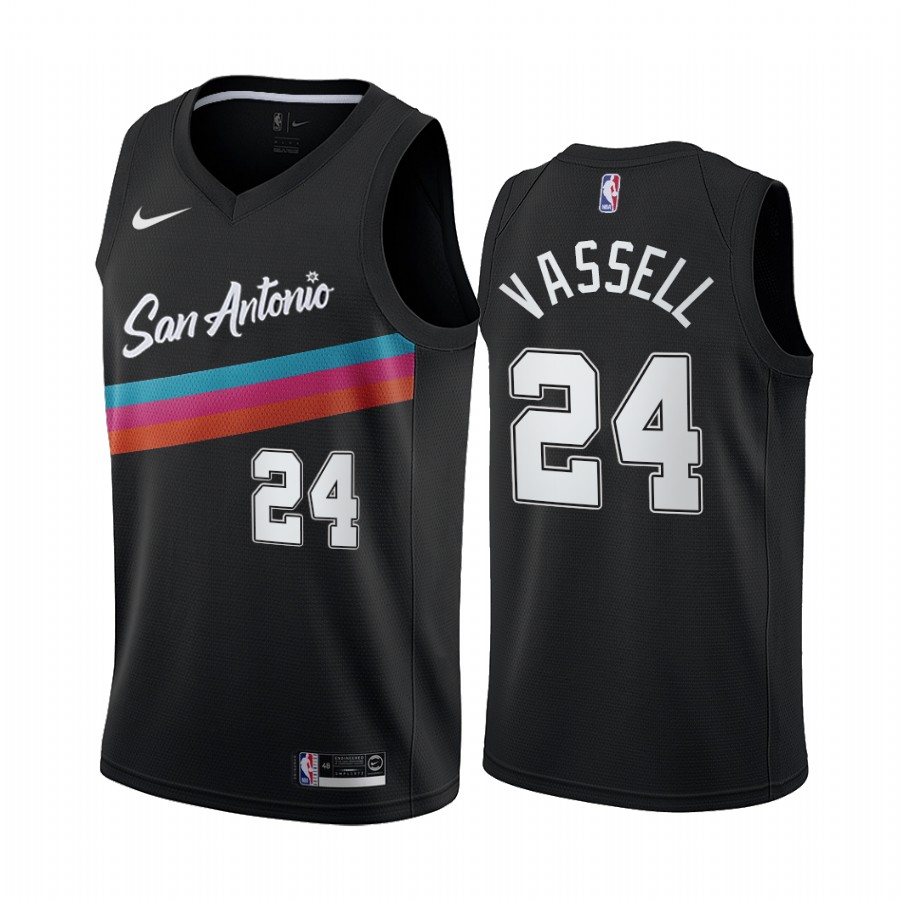 Nike Spurs #24 Devin Vassell Black Youth NBA Swingman 2020-21 City Edition Jersey