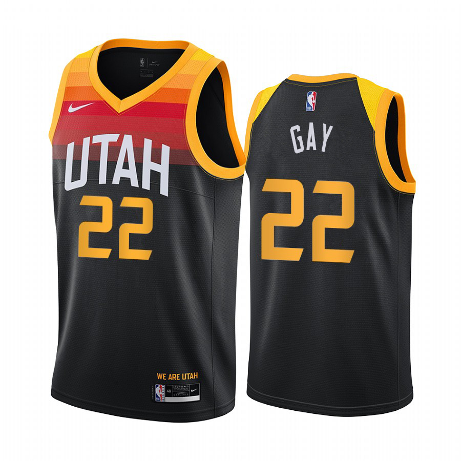 Nike Jazz #22 Rudy Gay Black Youth NBA Swingman 2020-21 City Edition Jersey