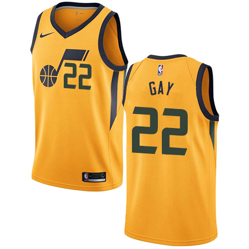 Nike Jazz #22 Rudy Gay Yellow Youth NBA Swingman Statement Edition Jersey