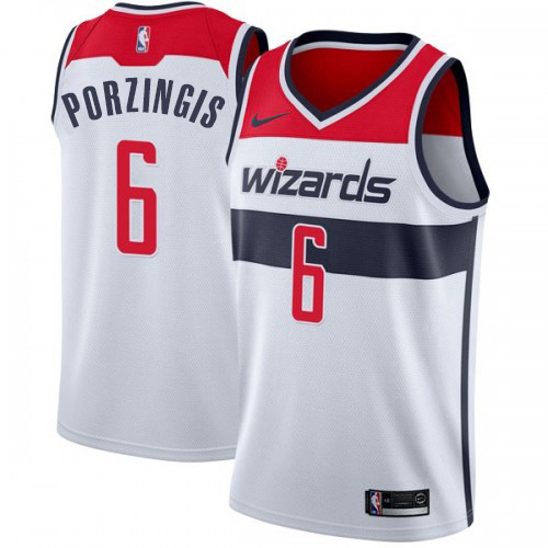 Nike Wizards #6 Kristaps Porzingis White Youth Association Edition NBA Swingman Jersey