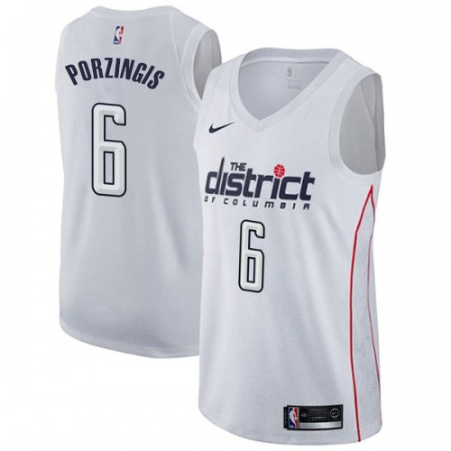 Nike Wizards #6 Kristaps Porzingis White Youth NBA Swingman City Edition Jersey