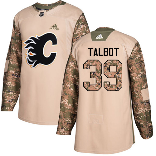 Adidas Flames #39 Cam Talbot Camo Authentic 2017 Veterans Day Stitched Youth NHL Jersey