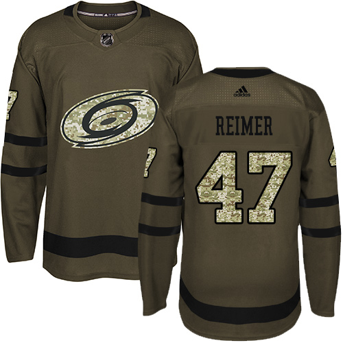 Adidas Hurricanes #47 James Reimer Green Salute to Service Stitched Youth NHL Jersey