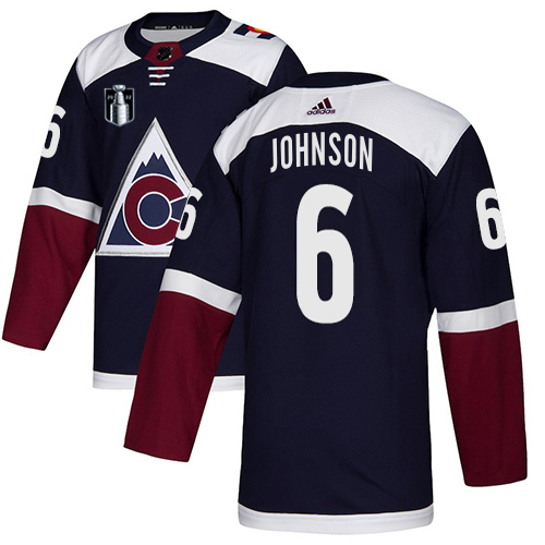 Adidas Avalanche #6 Erik Johnson Navy Youth 2022 Stanley Cup Final Patch Alternate Authentic Stitched NHL Jersey