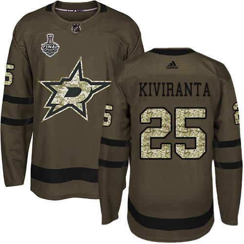 Adidas Stars #25 Joel Kiviranta Green Salute to Service Youth 2020 Stanley Cup Final Stitched NHL Jersey