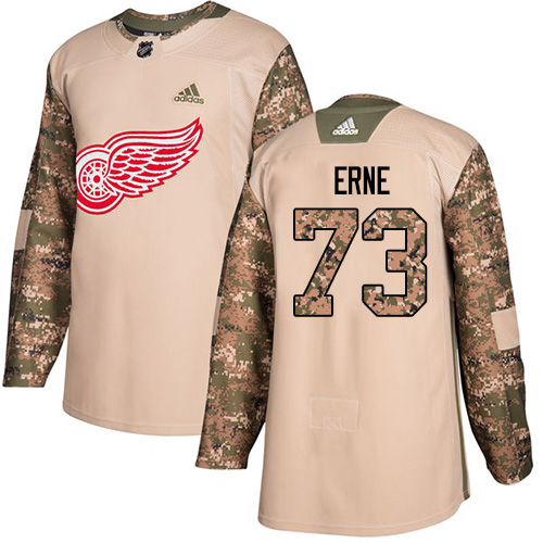 Adidas Red Wings #73 Adam Erne Camo Authentic 2017 Veterans Day Stitched Youth NHL Jersey