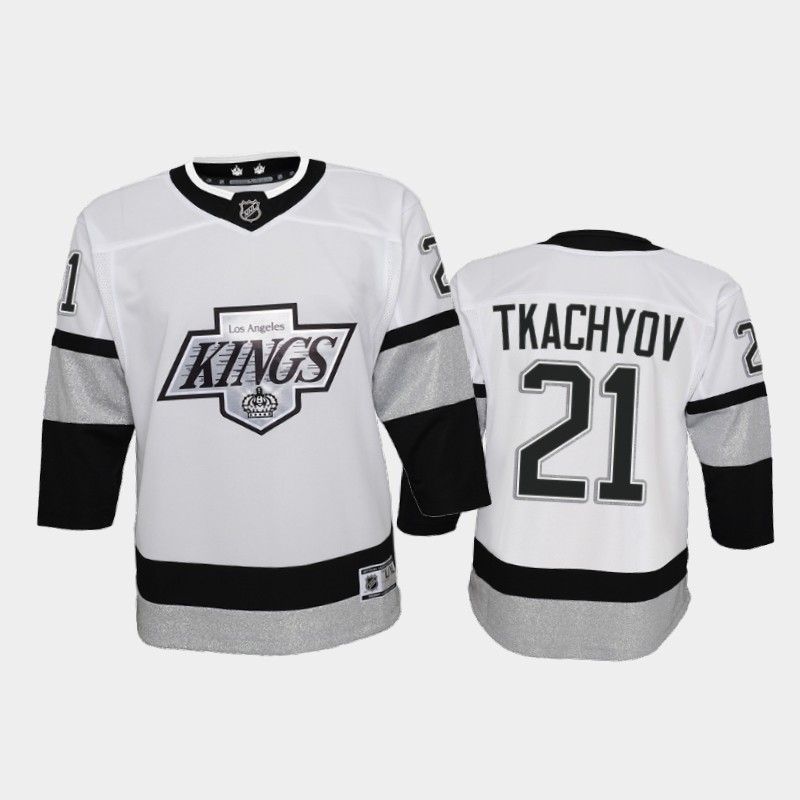 Adidas Kings #21 Vladimir Tkachyov Youth 2021-22 Alternate Game NHL Jersey - White