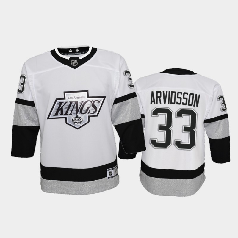 Adidas Kings #33 Viktor Arvidsson Youth 2021-22 Alternate Game NHL Jersey - White