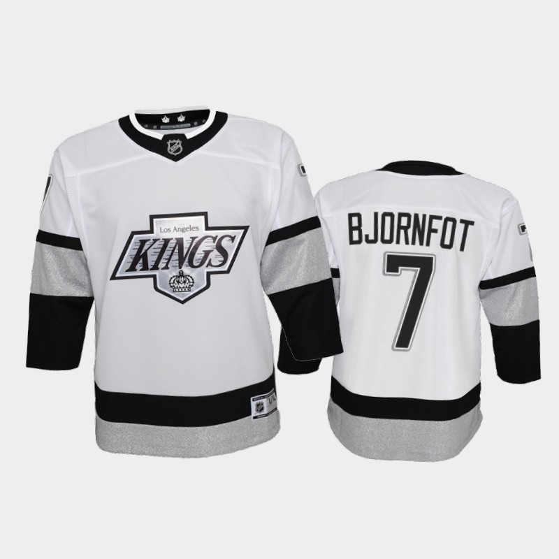 Adidas Kings #7 Tobias Bjornfot Youth 2021-22 Alternate Game NHL Jersey - White