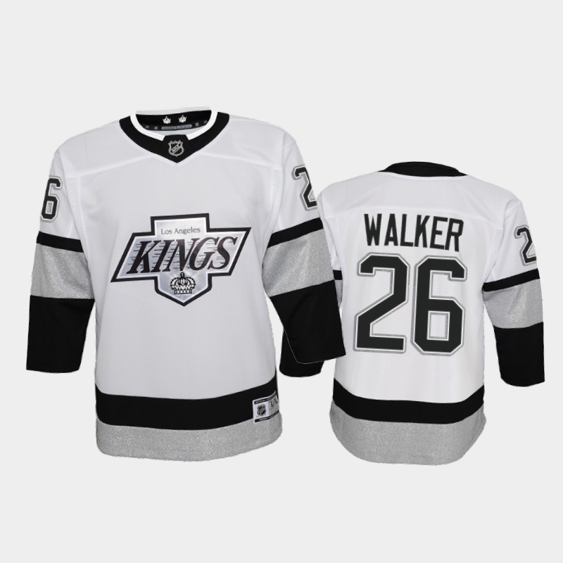 Adidas Kings #26 Sean Walker Youth 2021-22 Alternate Game NHL Jersey - White