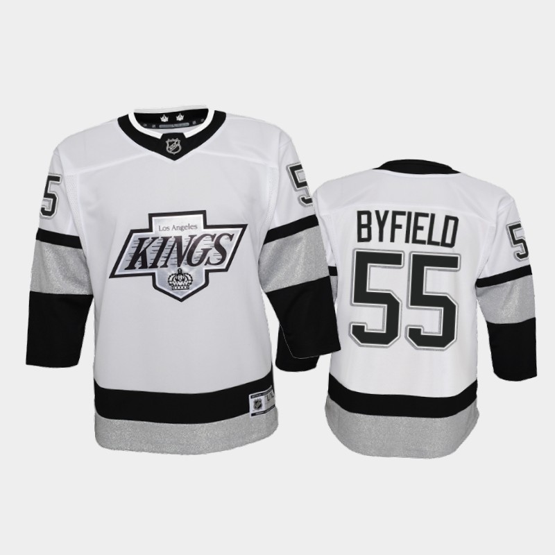 Adidas Kings #55 Quinton Byfield Youth 2021-22 Alternate Game NHL Jersey - White