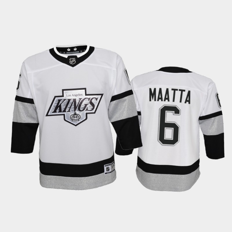 Adidas Kings #6 Olli Maatta Youth 2021-22 Alternate Game NHL Jersey - White