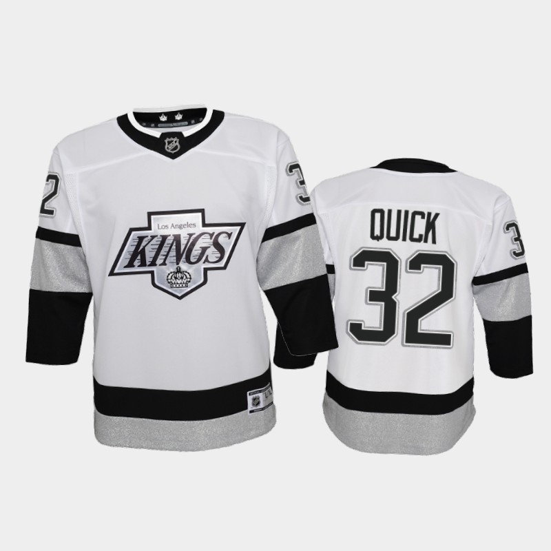 Adidas Kings #32 Jonathan Quick Youth 2021-22 Alternate Game NHL Jersey - White