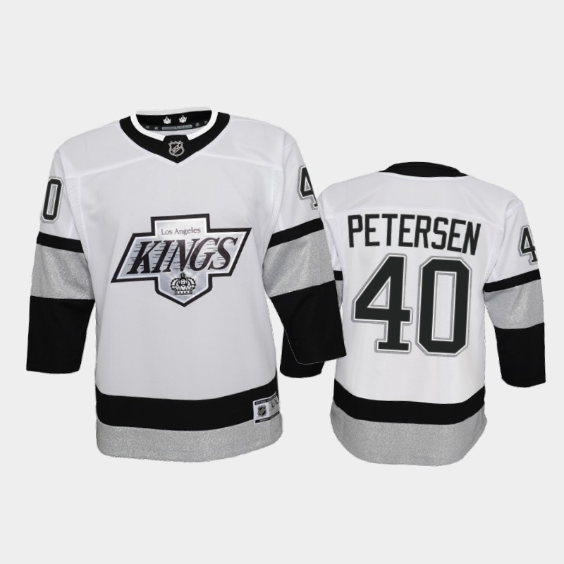 Adidas Kings #40 Cal Petersen Youth 2021-22 Alternate Game NHL Jersey - White